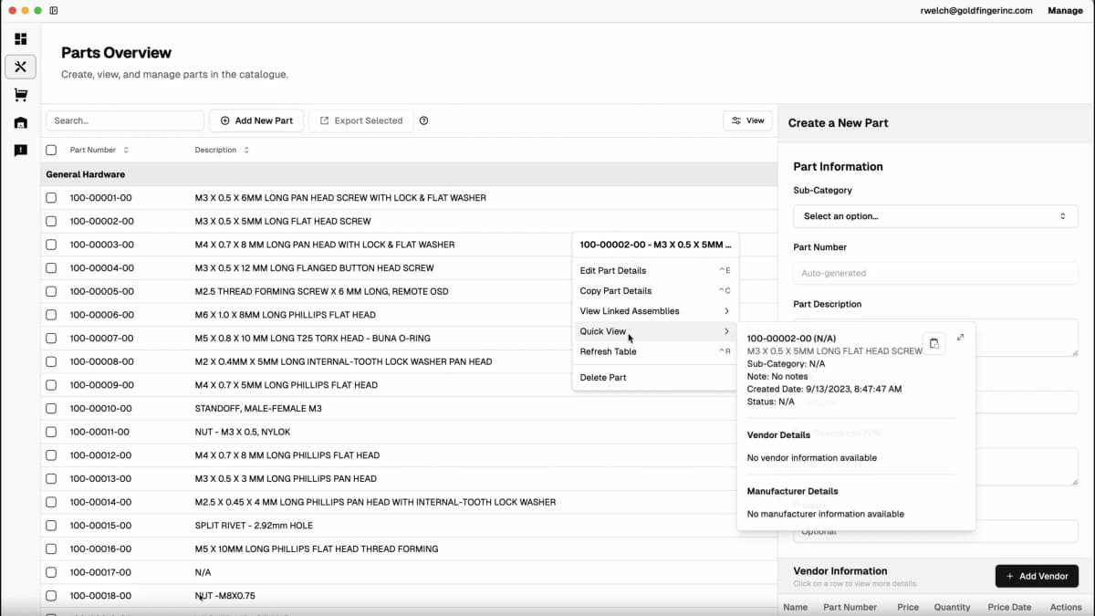 Screenshot of Goldfinger MANAGE