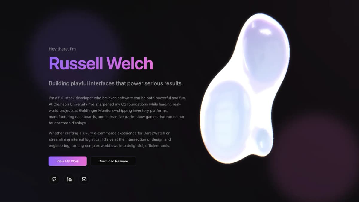 Screenshot of Personal Portfolio